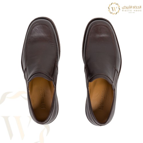 حذاء ايطالي جلد طبيعي بتصميم سادة