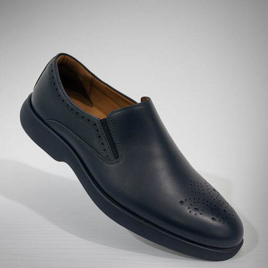 جزمة طبية مريحة وفخمة لون بني غامق