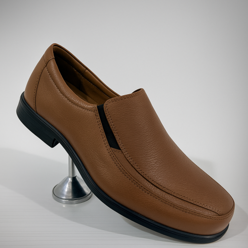 جزمة طبية مريحة وفخمة لون بني جملي