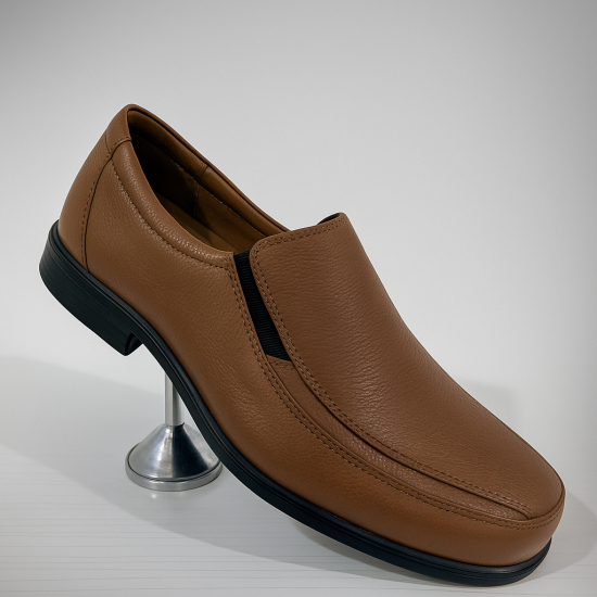 جزمة طبية مريحة وفخمة لون بني جملي